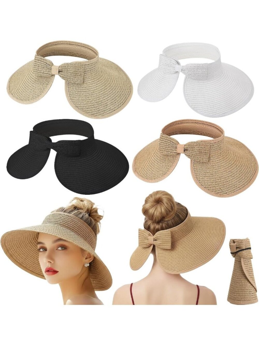 Foldable Wide Brim Sun Visor Hat for Women - Perfect Beach Accessory